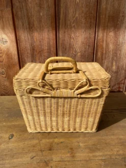 Valisette en rotin vintage