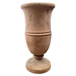 Vase ancien en bois tourné, olivier ou bois fruitier