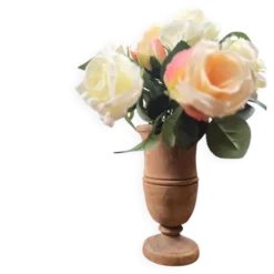 Vase ancien en bois tourné, olivier ou bois fruitier