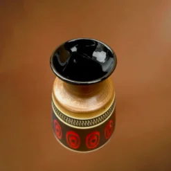 Vase à anse Dümler & Breiden 311-20 en céramique brune et rouge – années 60