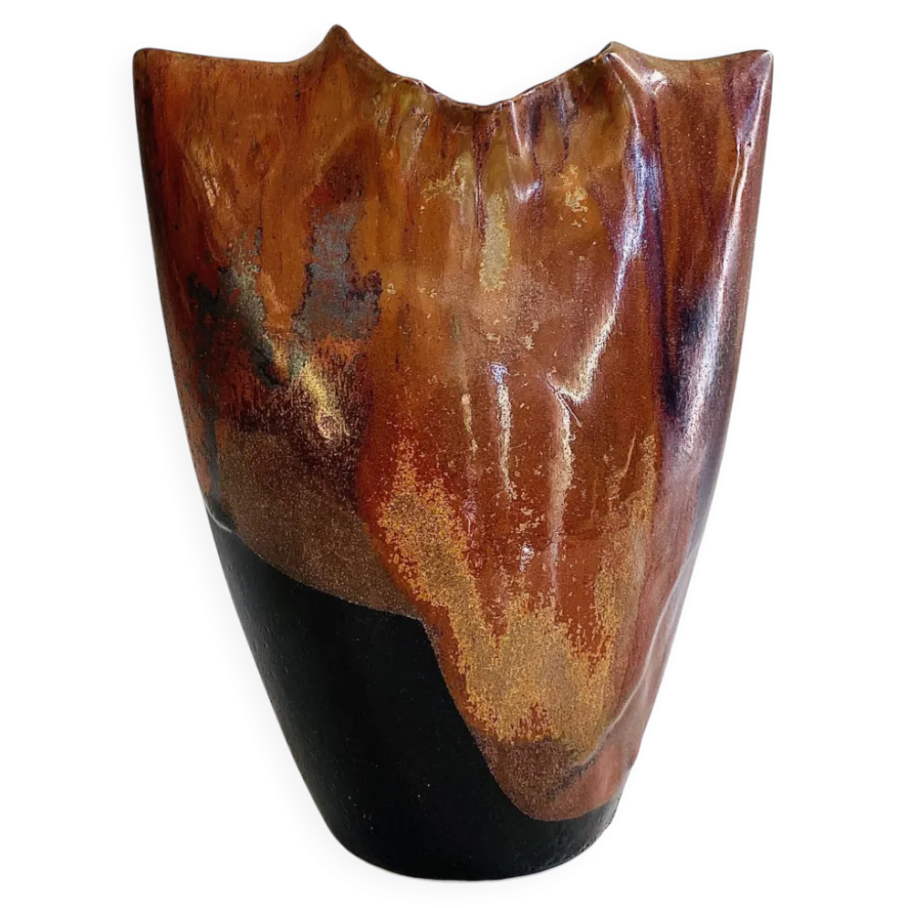 Vase argile émaillée, 20 cm