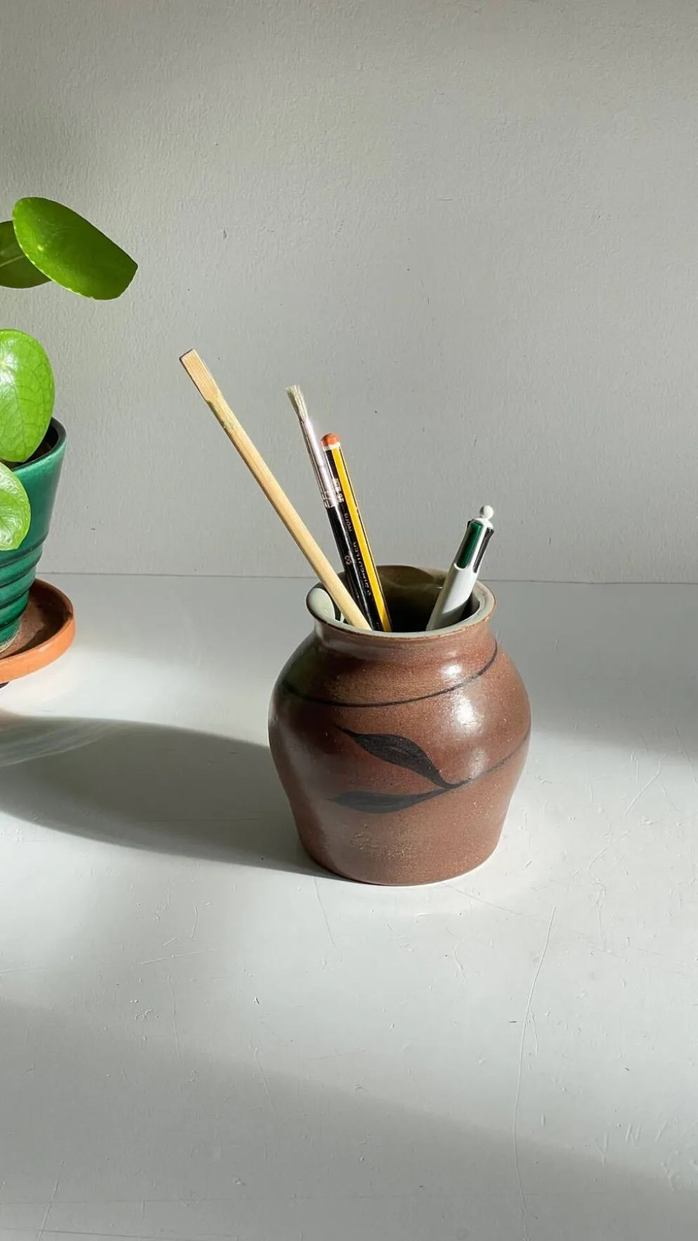 VASE Artisanal Signé Grès VINTAGE