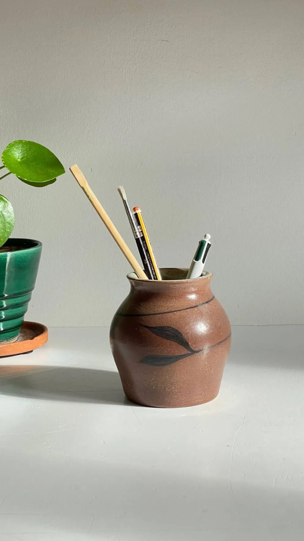 VASE Artisanal Signé Grès VINTAGE