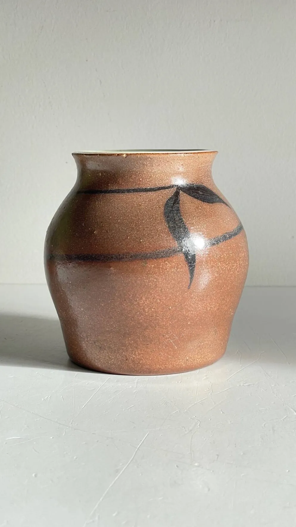 VASE Artisanal Signé Grès VINTAGE