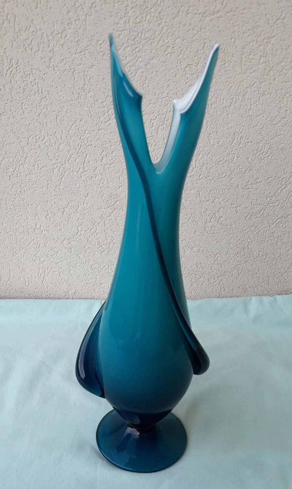 Vase bleu en verre de Murano Fratelli Toso