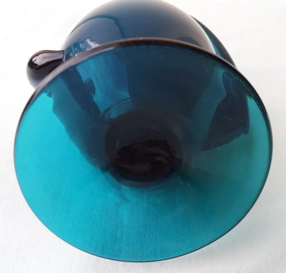 Vase bleu en verre de Murano Fratelli Toso