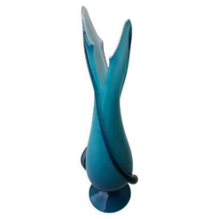 Vase bleu en verre de Murano Fratelli Toso