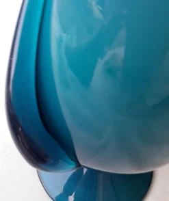 Vase bleu en verre de Murano Fratelli Toso