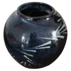 Vase boule en grès vernissé
