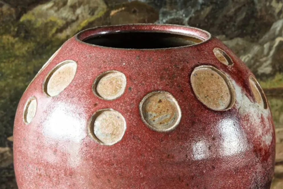 Vase boule scandinave en grés émaillé