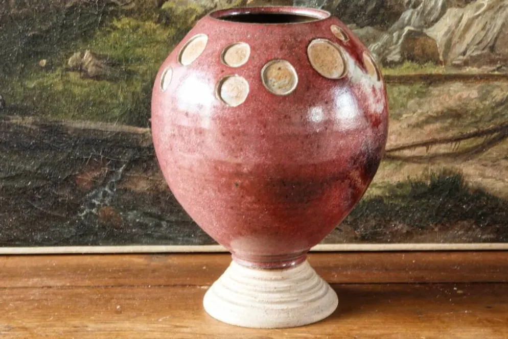 Vase boule scandinave en grés émaillé