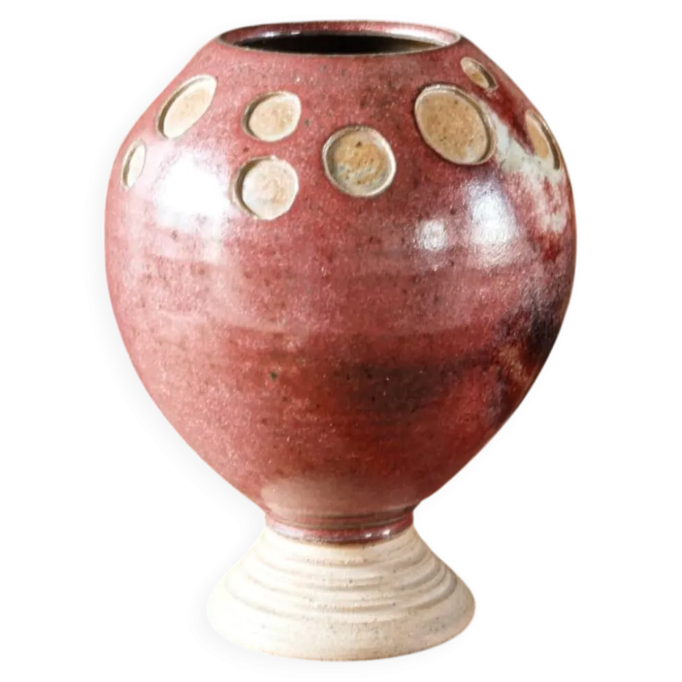 Vase boule scandinave en grés émaillé