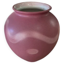Vase boule West Germany 650-21 scheurich Rose poudré vintage 70s