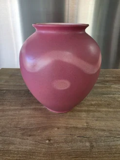 Vase boule West Germany 650-21 scheurich Rose poudré vintage 70s