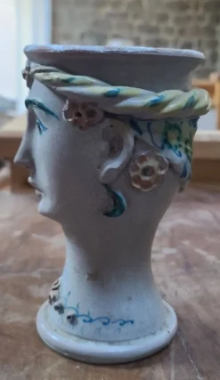 Vase-buste tête de femme — Céramique sicilienne — Manufacture Valde