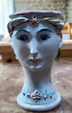 Vase-buste tête de femme — Céramique sicilienne — Manufacture Valde