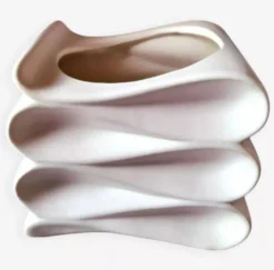 Vase / cache pot en céramique blanche