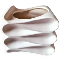 Vase / cache pot en céramique blanche