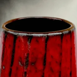 Vase Carstens Tönnieshof 1532-34 en céramique fat lava rouge et gris – années 60