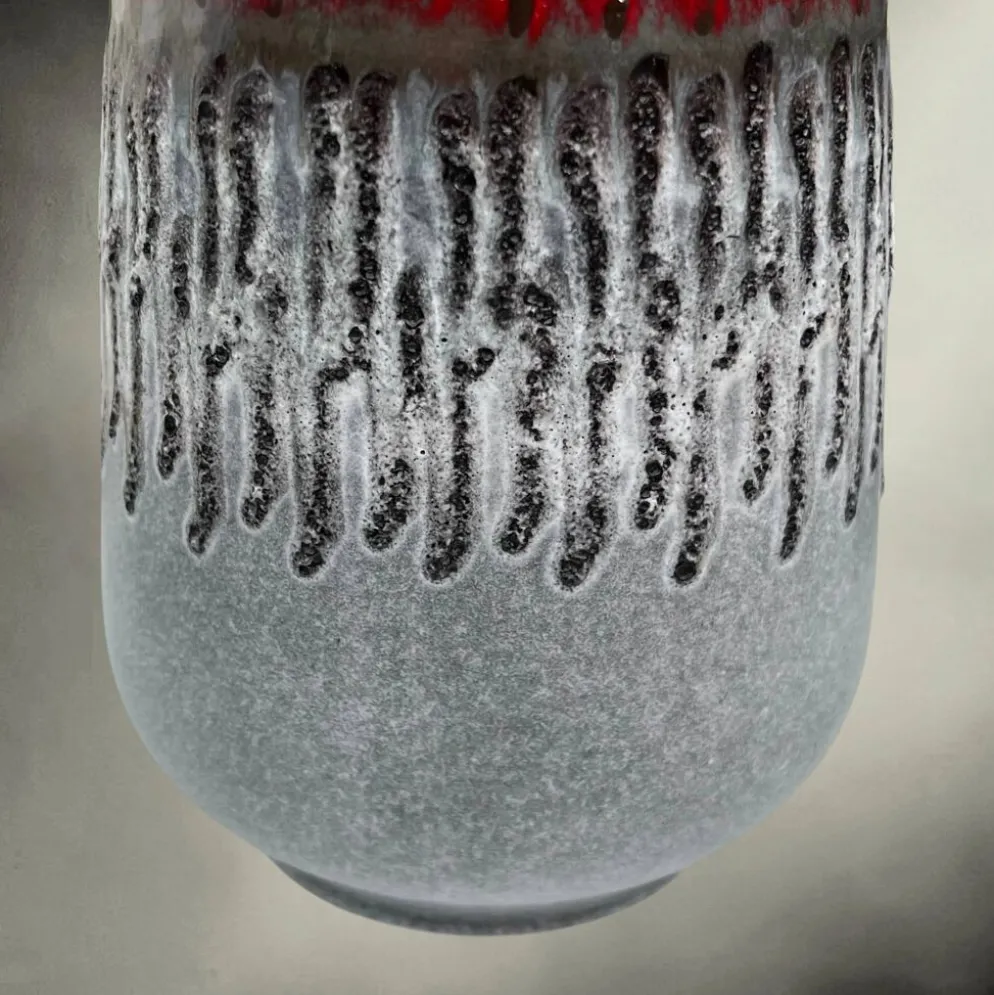 Vase Carstens Tönnieshof 1532-34 en céramique fat lava rouge et gris – années 60