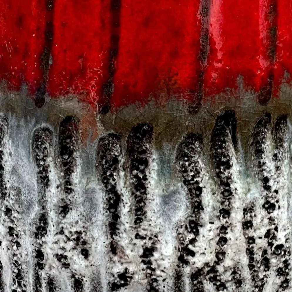 Vase Carstens Tönnieshof 1532-34 en céramique fat lava rouge et gris – années 60