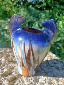 Vase céramique motif équestre