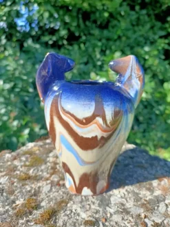 Vase céramique motif équestre
