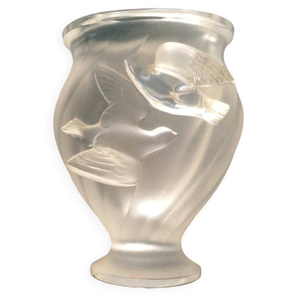 Vase cristal ancien signé Lalique