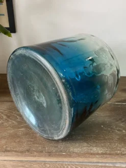 Vase Dame Jeanne verre bleu grande taille H45cm