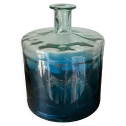 Vase Dame Jeanne verre bleu grande taille H45cm