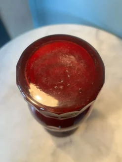 Vase en cristal, taillé de bohème, 1950, h= 29 cm.