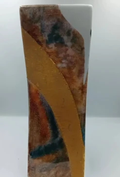 Vase en porcelaine d'art fait main signé J. Rozio – Décor Oiseau de Paradis