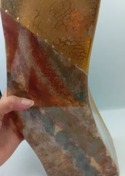 Vase en porcelaine d'art fait main signé J. Rozio – Décor Oiseau de Paradis