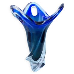 Vase en verre bleu style Murano