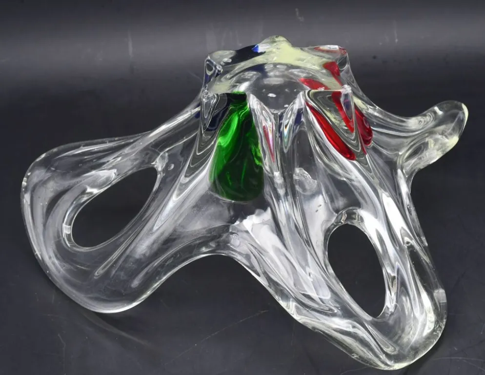 Vase en verre de Murano des années 1970, style mid-century