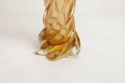 Vase en verre de Murano par Fratelli Toso signé Murano orange et rouge