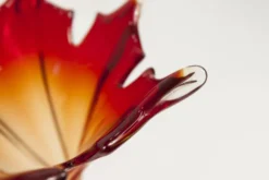Vase en verre de Murano par Fratelli Toso signé Murano orange et rouge