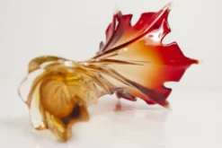 Vase en verre de Murano par Fratelli Toso signé Murano orange et rouge