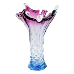 Vase en verre de Murano tordu XL de style mid-century de Fratelli Toso, Italie, années 1960.