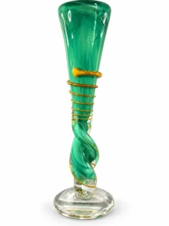 Vase en verre soufflé Guy Untrauer, signé et daté 1990