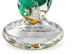 Vase en verre soufflé Guy Untrauer, signé et daté 1990