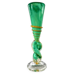Vase en verre soufflé Guy Untrauer, signé et daté 1990