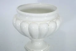 Vase et colonne surdimensionnés en céramique blanche de Tommaso Barbi, Italie 1970