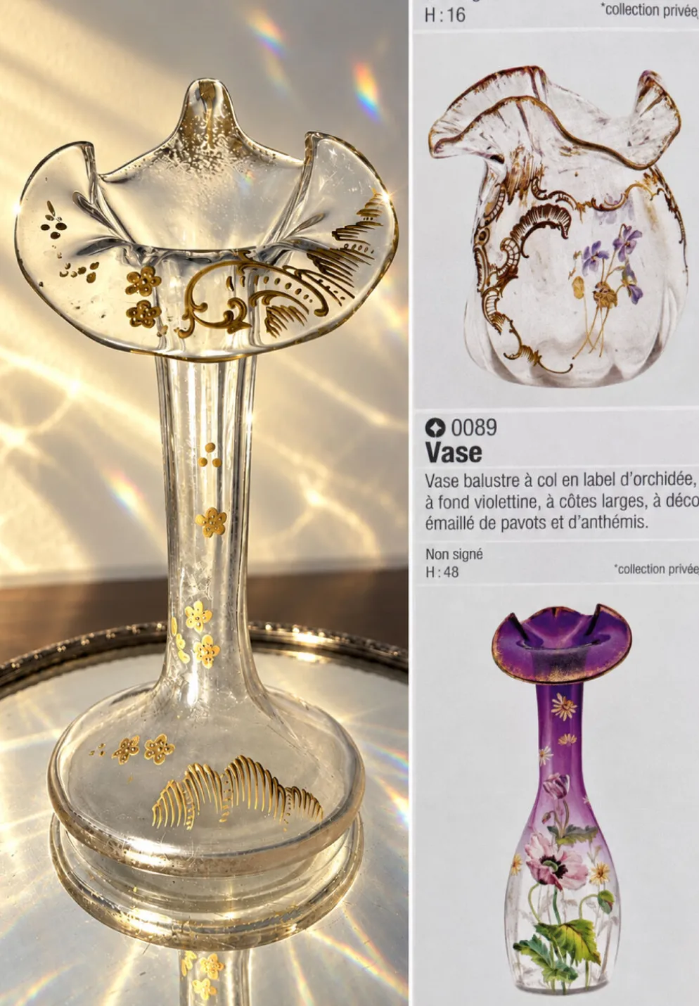 Vase Legras & Cie. col orchidée Art nouveau