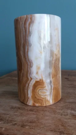 Vase pot à pinceaux et crayons en marbre ou onyx