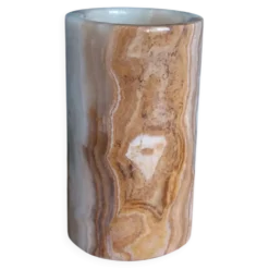 Vase pot à pinceaux et crayons en marbre ou onyx