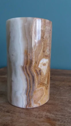 Vase pot à pinceaux et crayons en marbre ou onyx