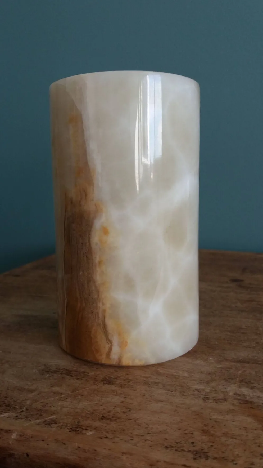Vase pot à pinceaux et crayons en marbre ou onyx
