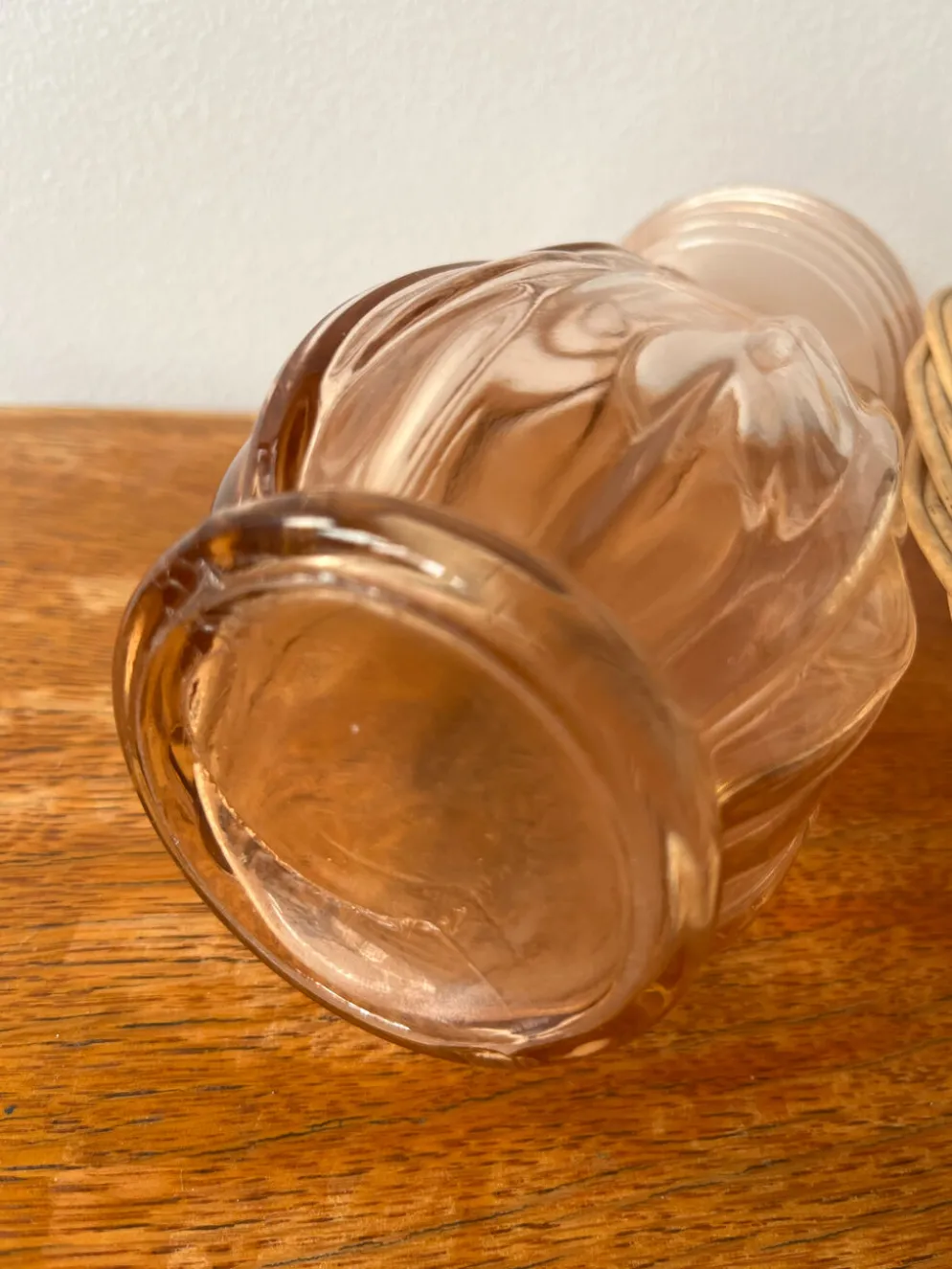 Vase pour bulbes verre rosé art déco