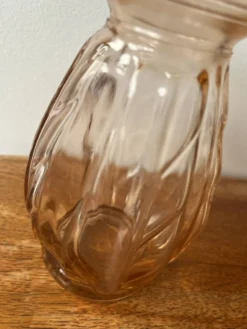 Vase pour bulbes verre rosé art déco